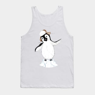 Cartoon penguin on iceberg Tank Top